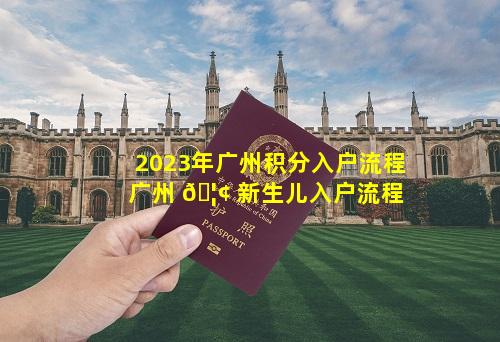 2023年广州积分入户流程 广州 🦢 新生儿入户流程